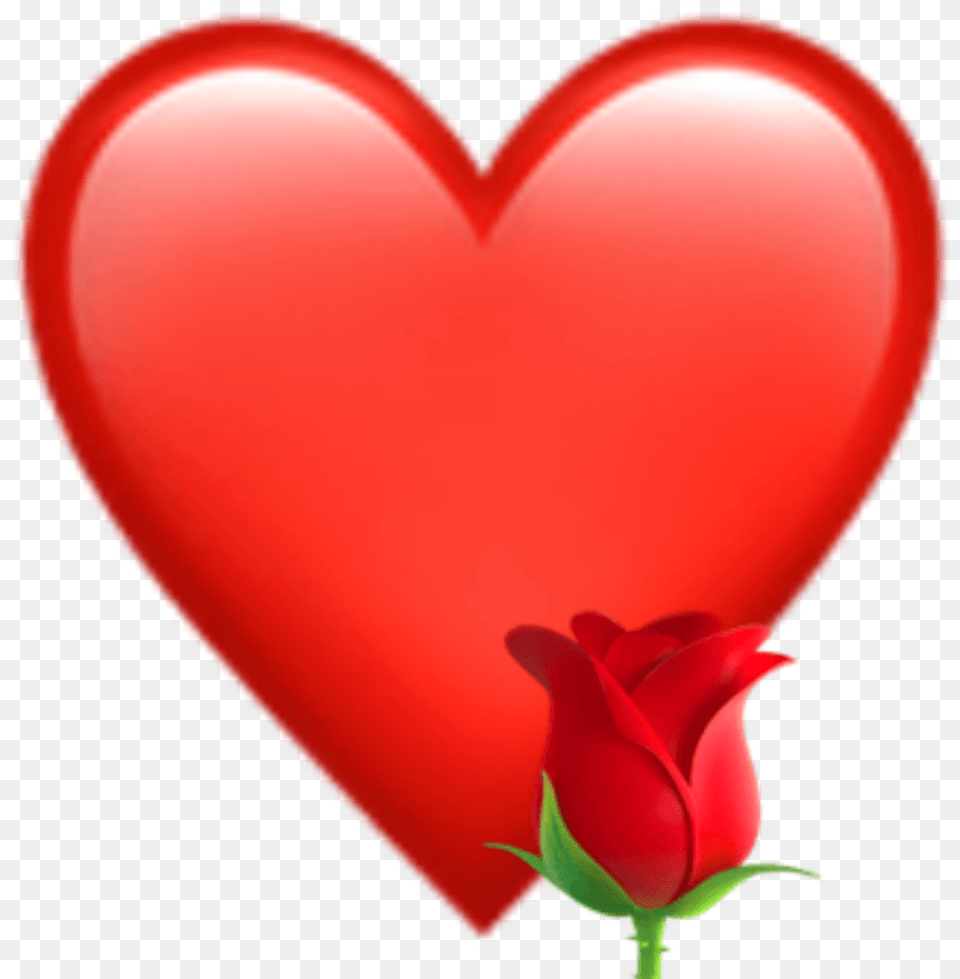 Iphoneemoji Emojiiphone Emoji Heart Red Redheart Emoji, Flower, Plant, Rose, Petal Free Png Download
