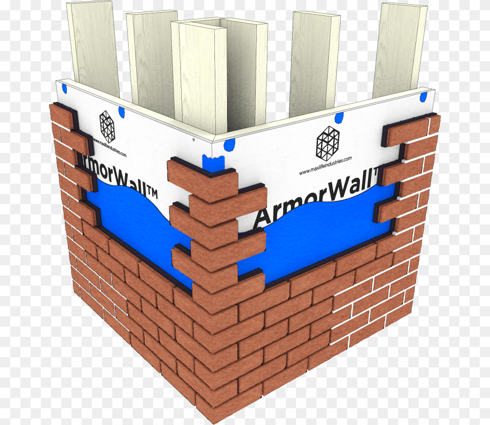 Iqbrick On Armorwall Nc On Wood Studs Brickwork, Brick Png Image