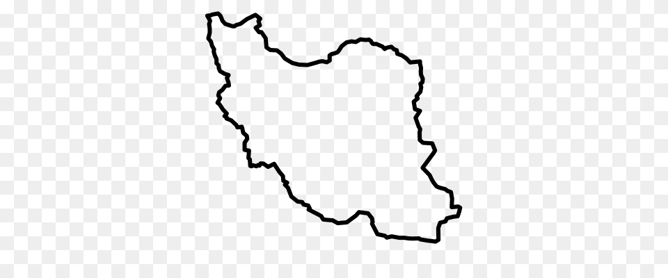 Iran Map Vector, Gray Png
