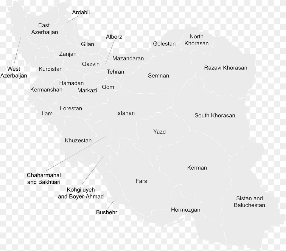 Iran Map With Provinces, Atlas, Chart, Diagram, Plot Png Image