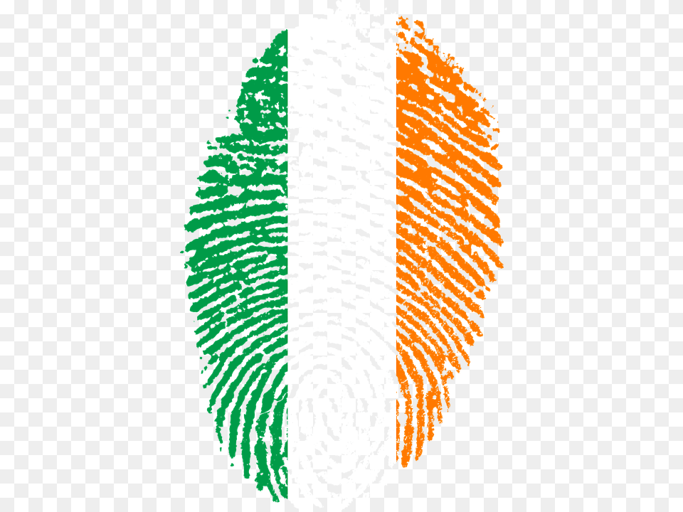 Ireland Flag Fingerprint Country Pride Identity Ireland Fingerprint, Art, Graphics, Adult, Female Free Png