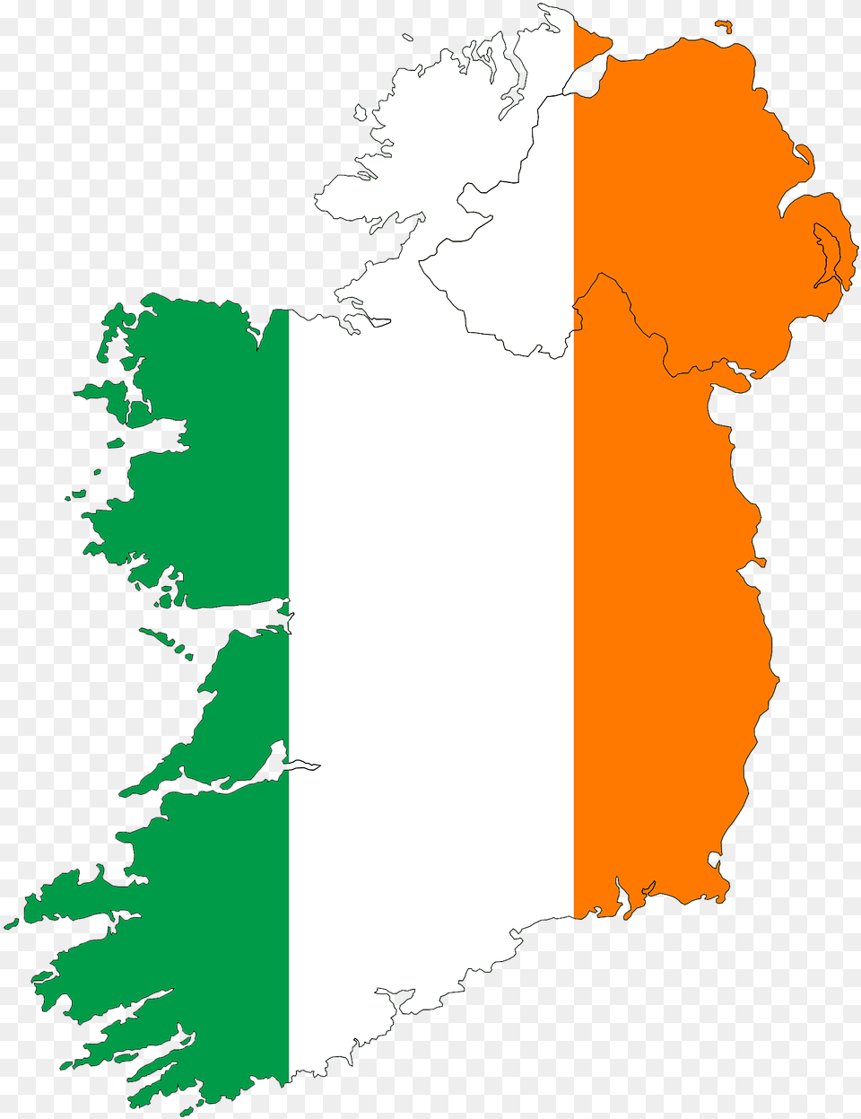 Ireland Flag Map, Chart, Plot, Atlas, Diagram Free Png
