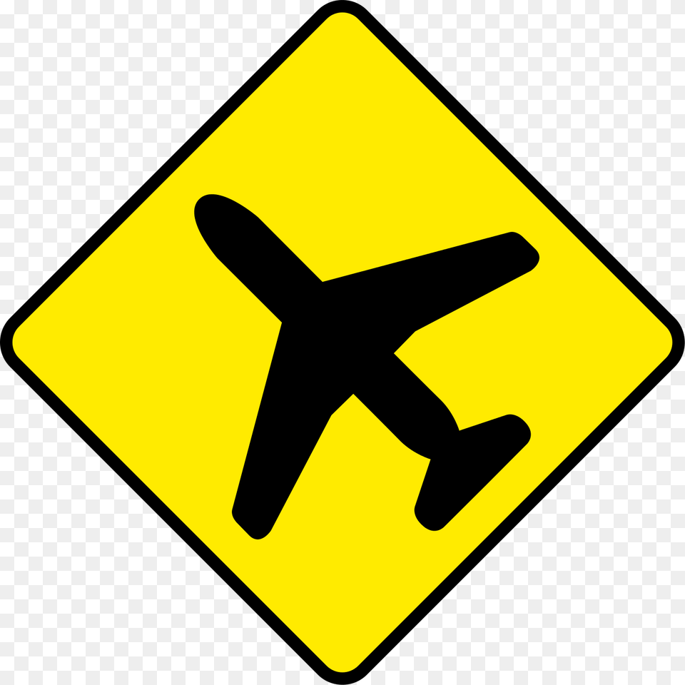 Ireland Road Sign W Airplane Sign Yellow, Symbol, Road Sign Free Png