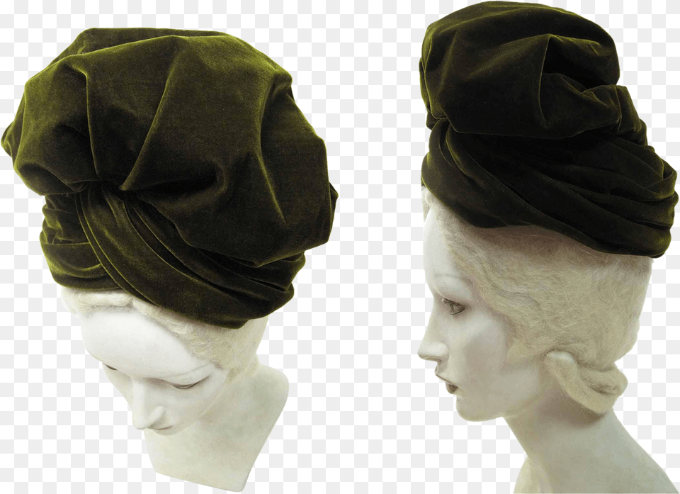 Irene Of New York Moss Green Slouchy Silk Velvet, Clothing, Hat, Adult, Female Free Transparent Png