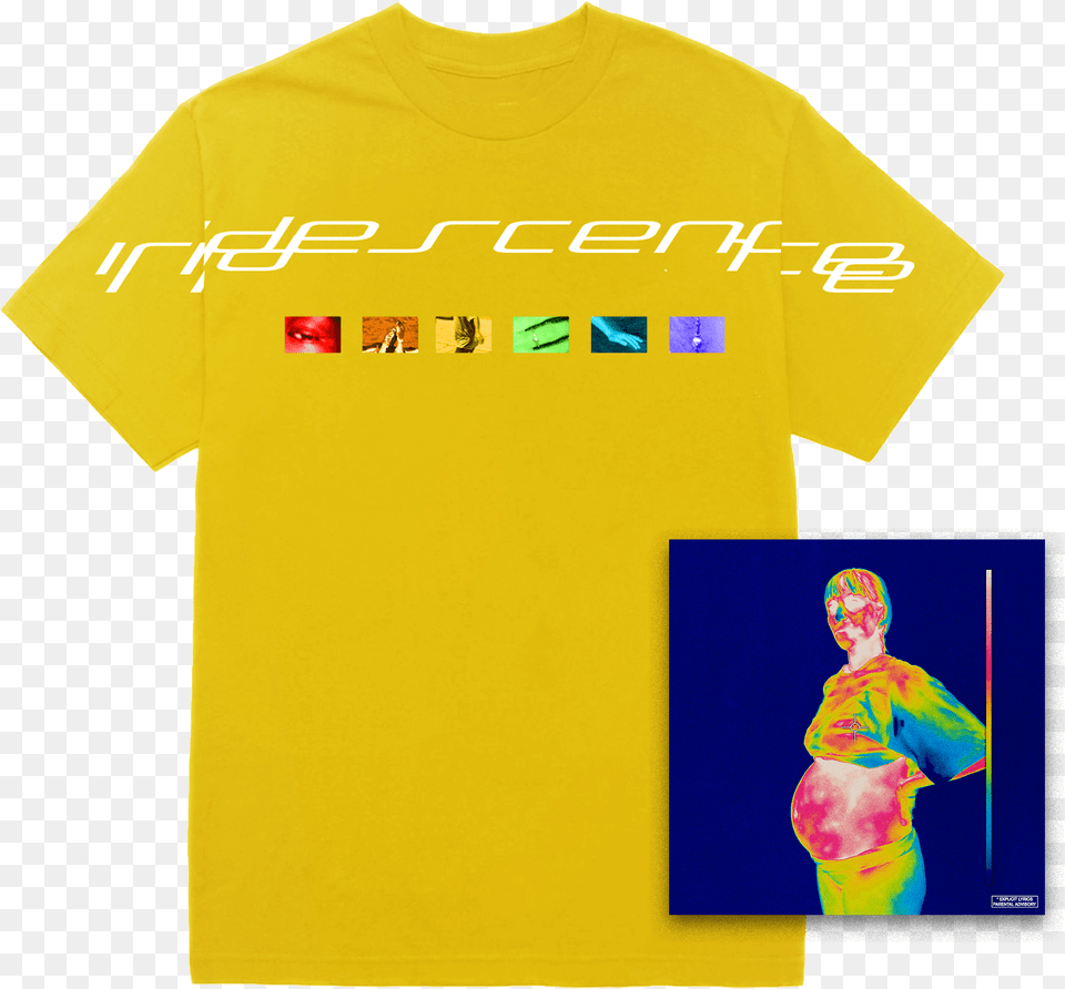 Iridescence Yellow Iridescence Shirt Brockhampton, Clothing, T-shirt, Adult, Female Free Png