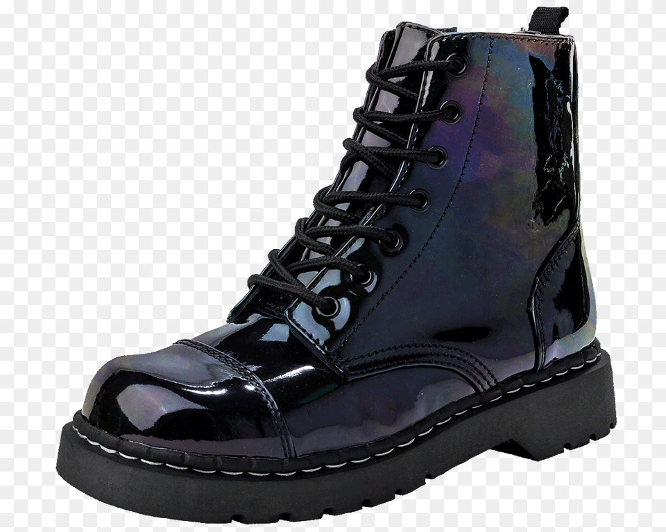 Iridescent Black Vegan Combat Boots T U K Shoes Footwear, Clothing, Shoe, Boot Png