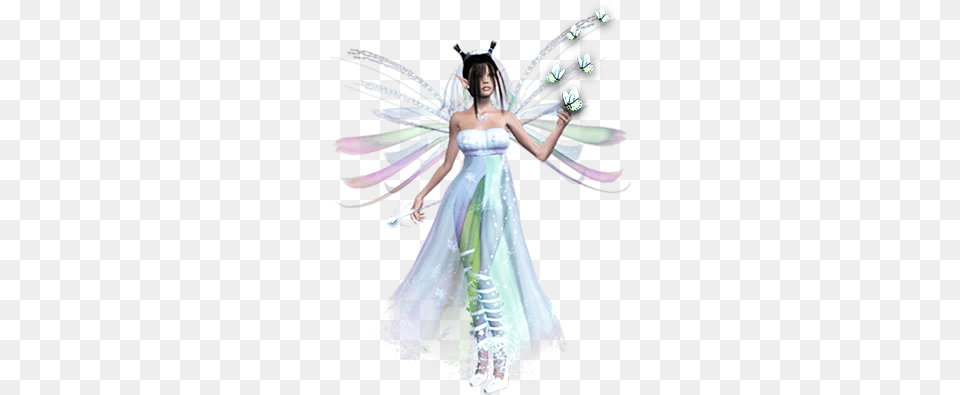 Iridescent Butterfly Fairy Fairy, Clothing, Dress, Formal Wear, Costume Png