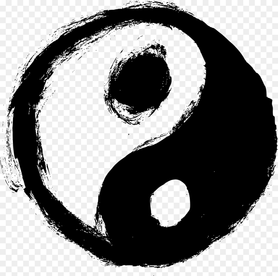 Iris Transparent Yin Yang Sign, Gray Png Image