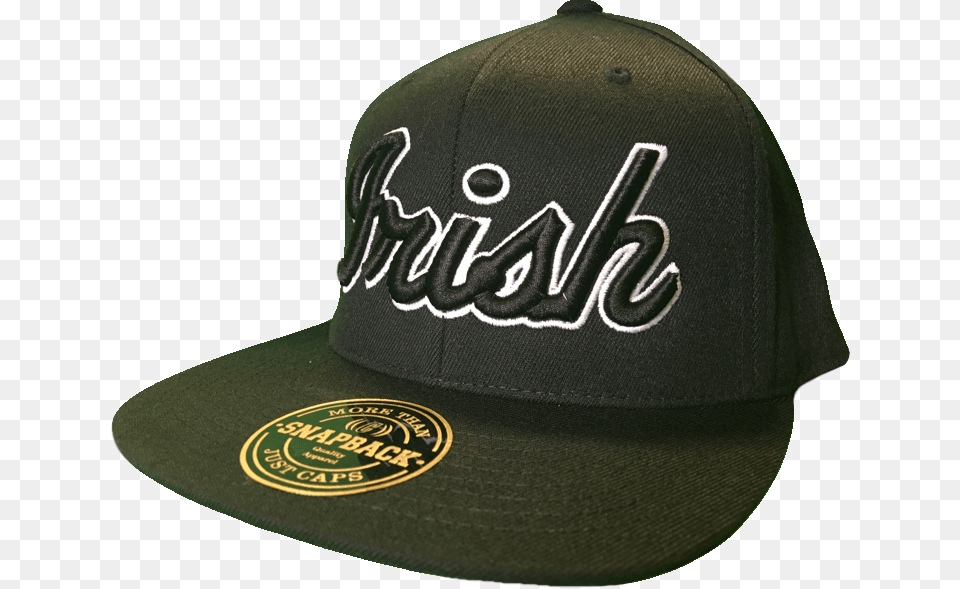 Irish Cap Big Script Snapback Black And White More, Baseball Cap, Clothing, Hat Free Transparent Png