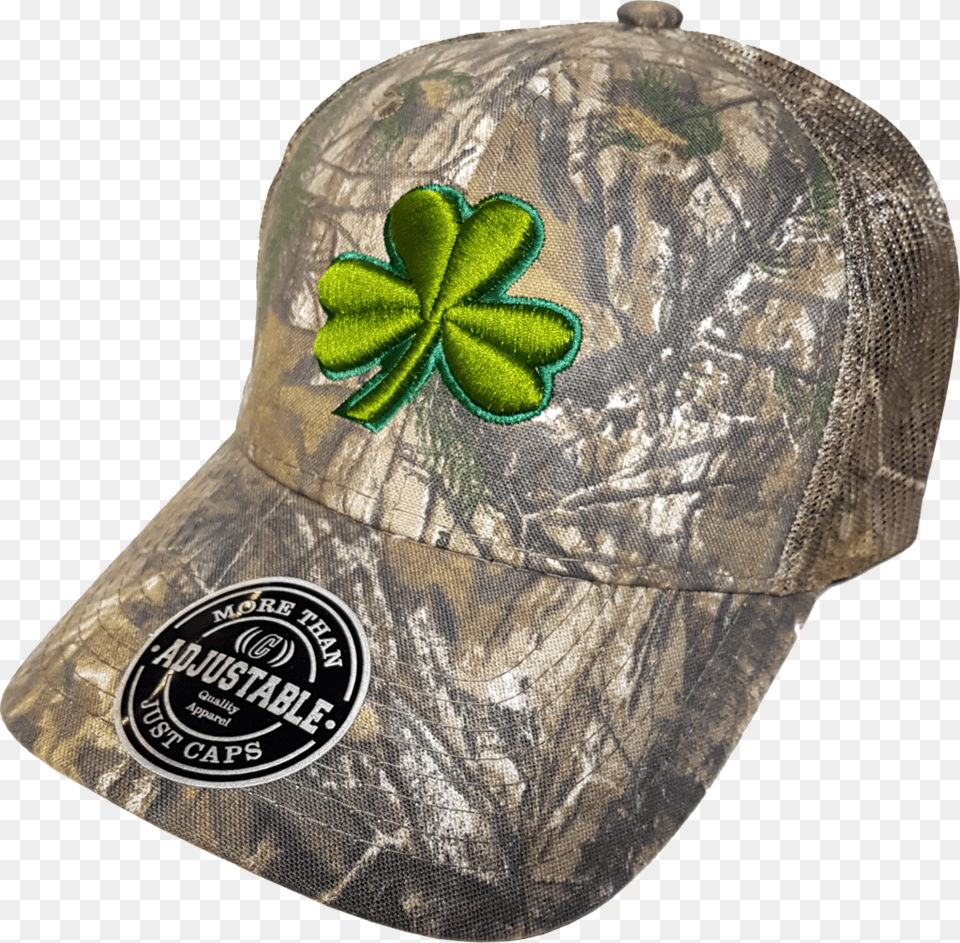 Irish Cap Clover Realtree Mesh Back Trucker More Than Baseball Cap, Baseball Cap, Clothing, Hat, Plant Free Transparent Png