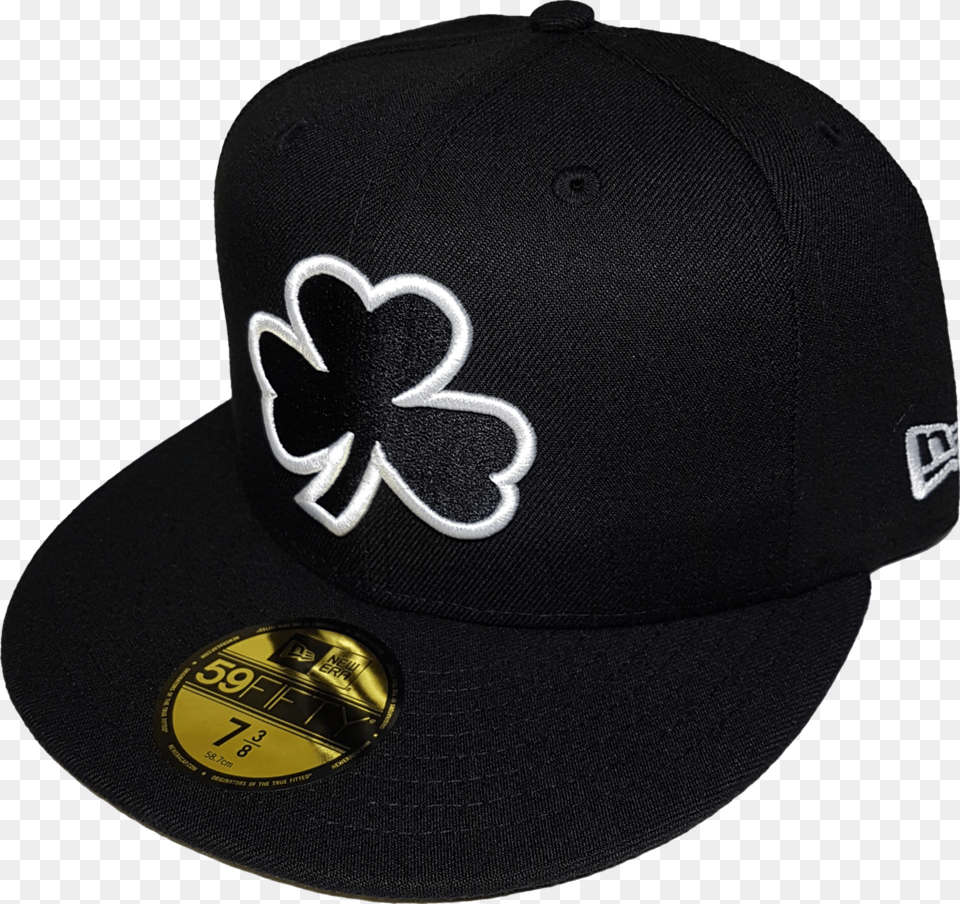 Irish Clover Black And White Custom Fitted Baseball Cap, Baseball Cap, Clothing, Hat Free Png