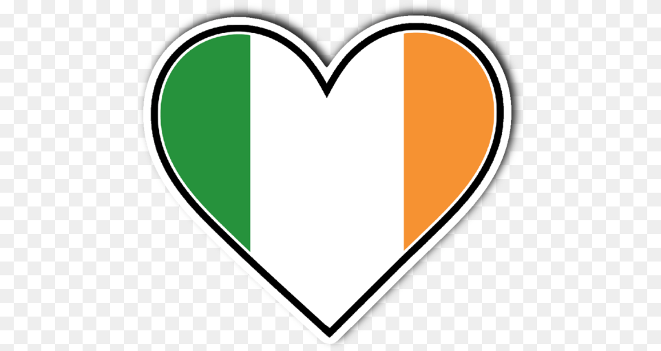 Irish Flag Heart Vinyl Die Cut Sticker Irish Flag Heart, Logo Free Transparent Png
