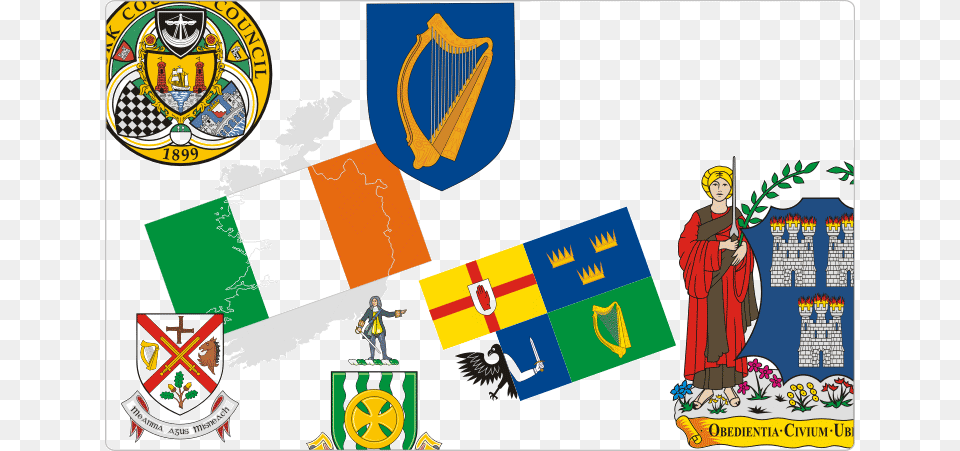 Irish Flags Amp Crests Heraldry Of Ireland Answers To Prayer Book, Logo, Adult, Male, Man Free Png Download