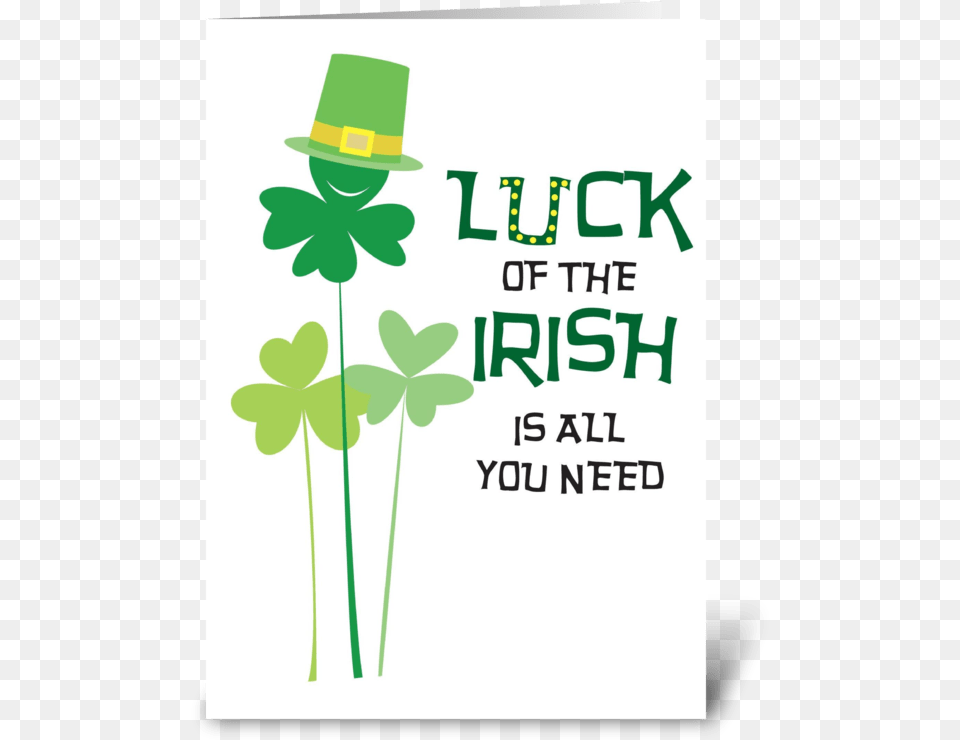 Irish Is All You Need Greeting Card Illustration, Advertisement, Clothing, Envelope, Green Free Transparent Png