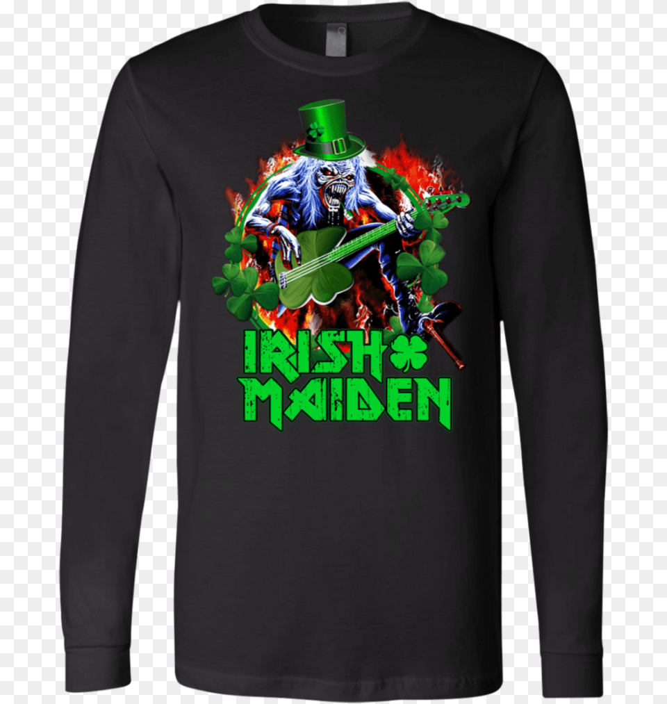 Irish Mainden 3501 Men S Jersey Ls T Shirt Iron Maiden Raising Hell, Clothing, Long Sleeve, Sleeve, T-shirt Png Image