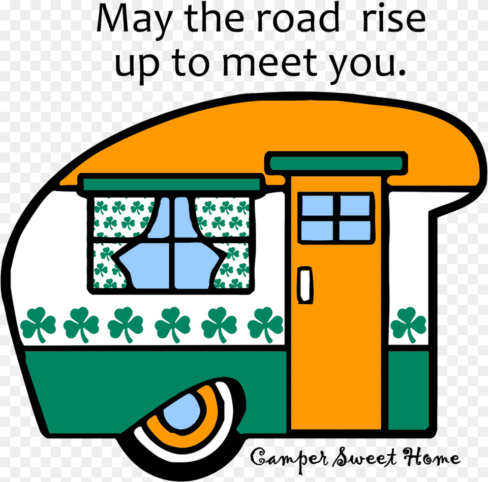 Irish Saying Camper Sweet Camper Clip Art, Bus Stop, Outdoors, Caravan, Transportation Free Transparent Png