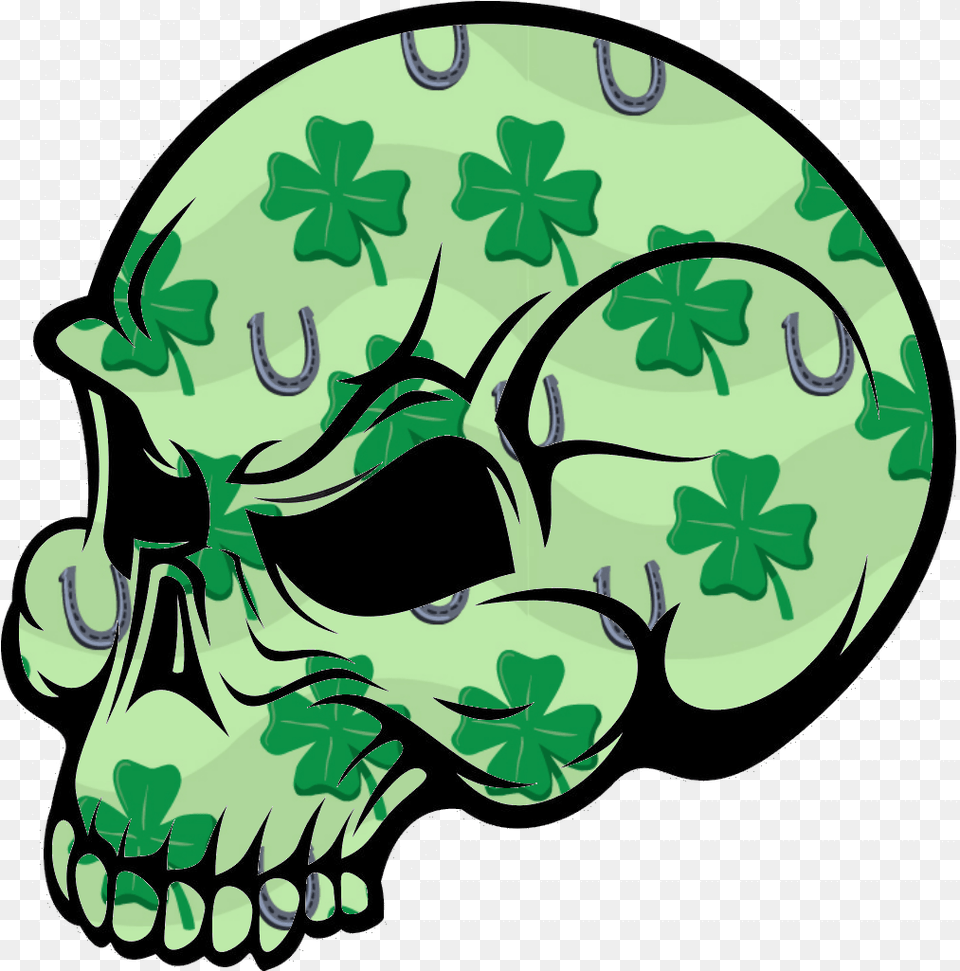 Irish Skull, Green, Art, Graphics Png Image