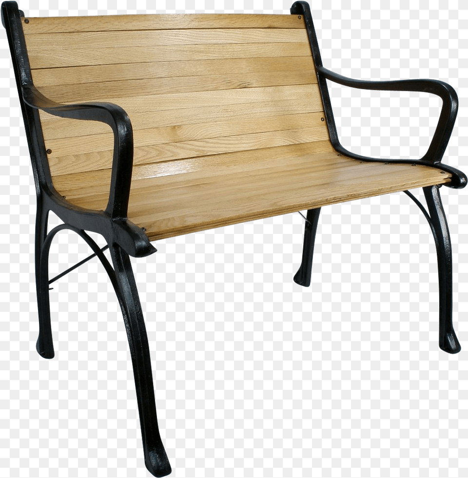 Iron Chair Garden Chair Transparent Background, Bench, Furniture, Wood, Hardwood Free Png Download