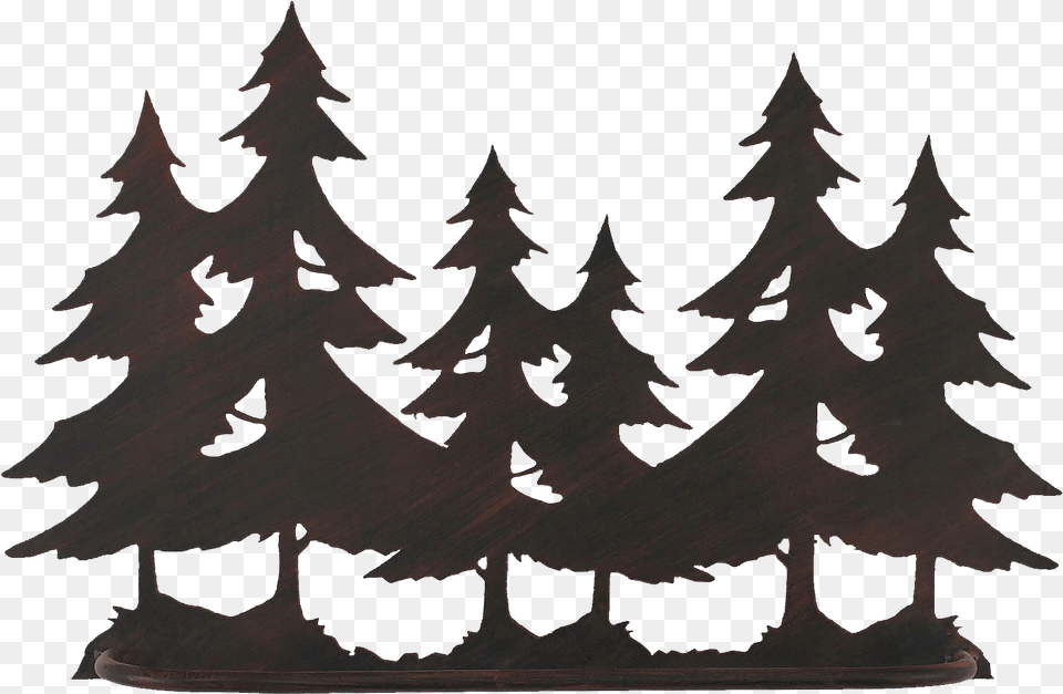 Iron Double Pine Tree Scene Towel Bar Towel, Plant, Fir, Silhouette, Adult Free Png