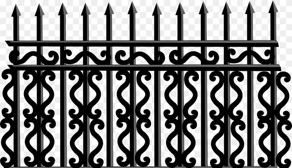Iron Fence Svg Wrought Iron Fence, Gate Free Png