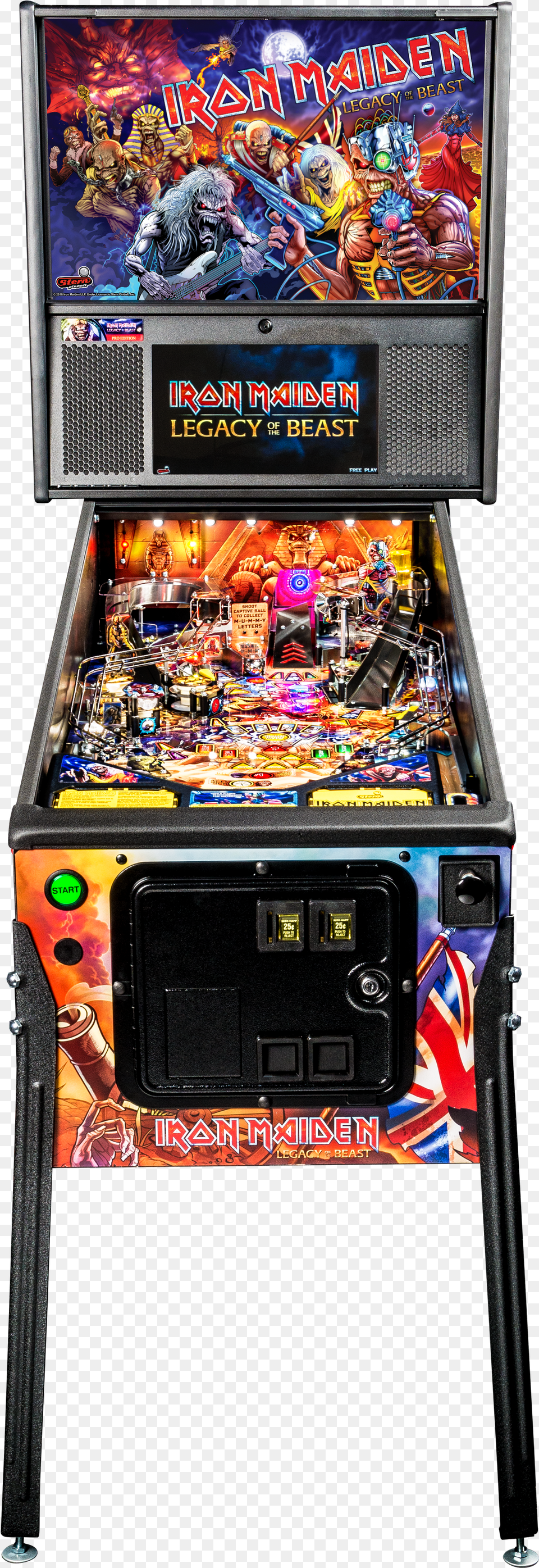 Iron Maiden Clipart Pinball Machine Front View Free Transparent Png