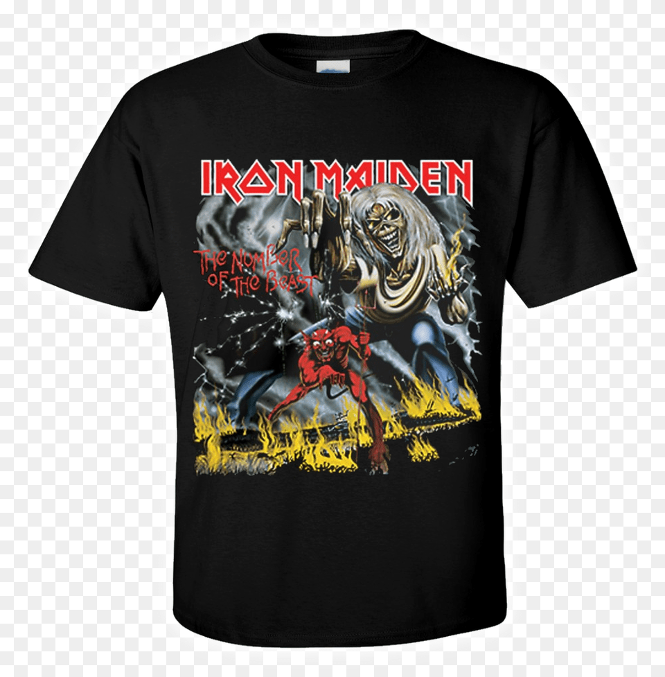 Iron Maiden Number Of The Beast Shirt, Clothing, T-shirt, Adult, Female Png Image