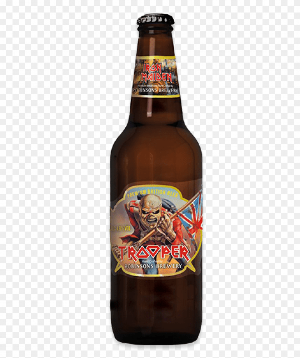 Iron Maiden Trooper 500ml Bottle Iron Maiden Trooper Beer, Alcohol, Beer Bottle, Beverage, Lager Free Png