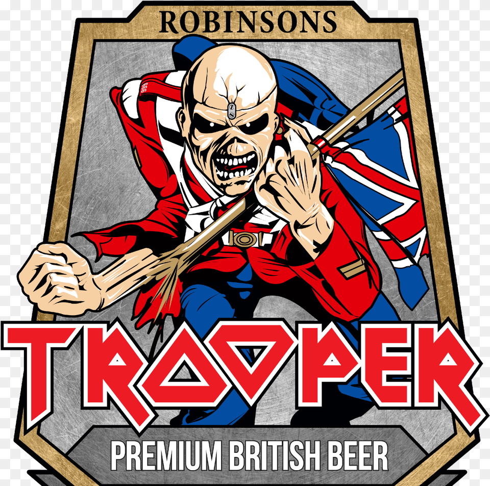 Iron Maiden Trooper Beer Keg Iron Maiden Trooper Beer Logo, Book, Comics, Publication, Adult Free Png Download