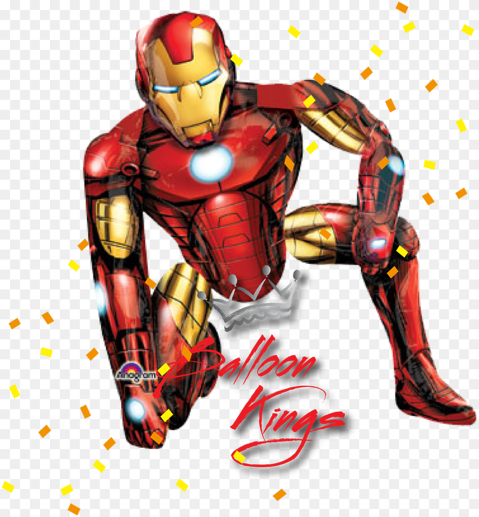 Iron Man Airwalker Superhero Balloons Helium, Adult, Male, Person, Helmet Png