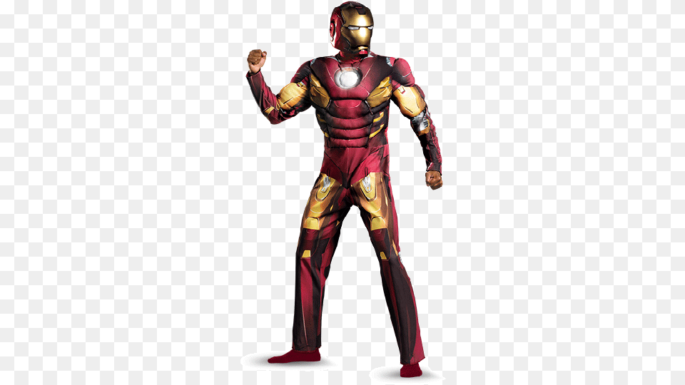 Iron Man Classic Mens Muscle Costume The Avengers Party Halloween Costumes Marvel, Adult, Male, Person, Helmet Free Transparent Png