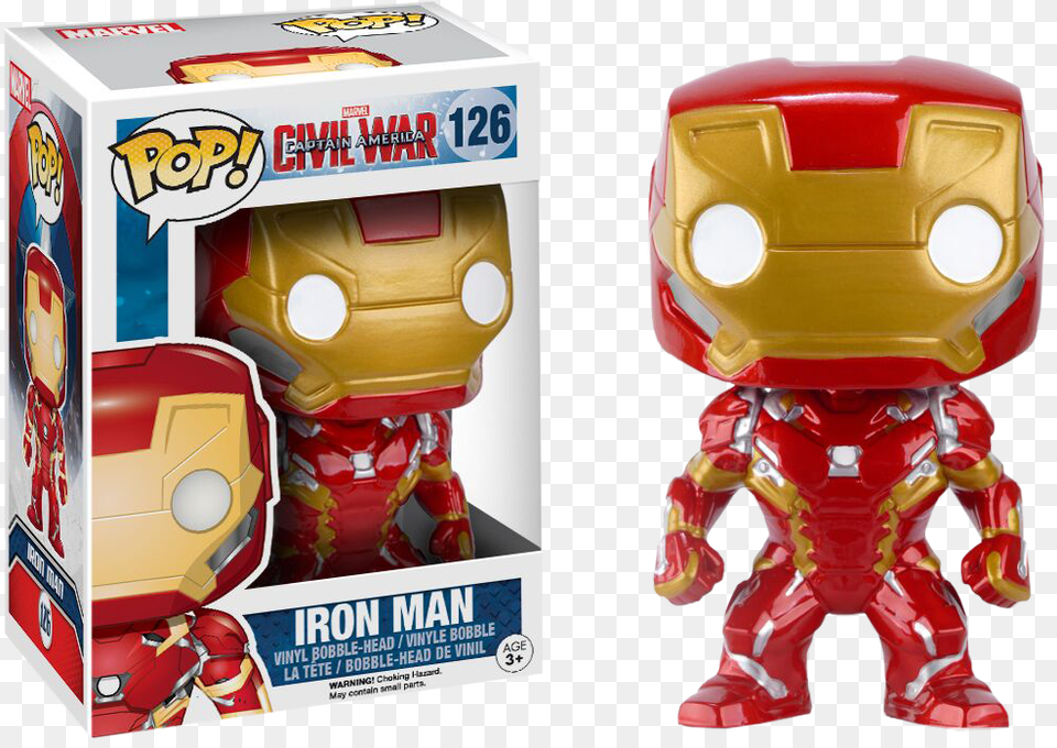 Iron Man Funko Pop Civil War, Toy, Robot Free Png