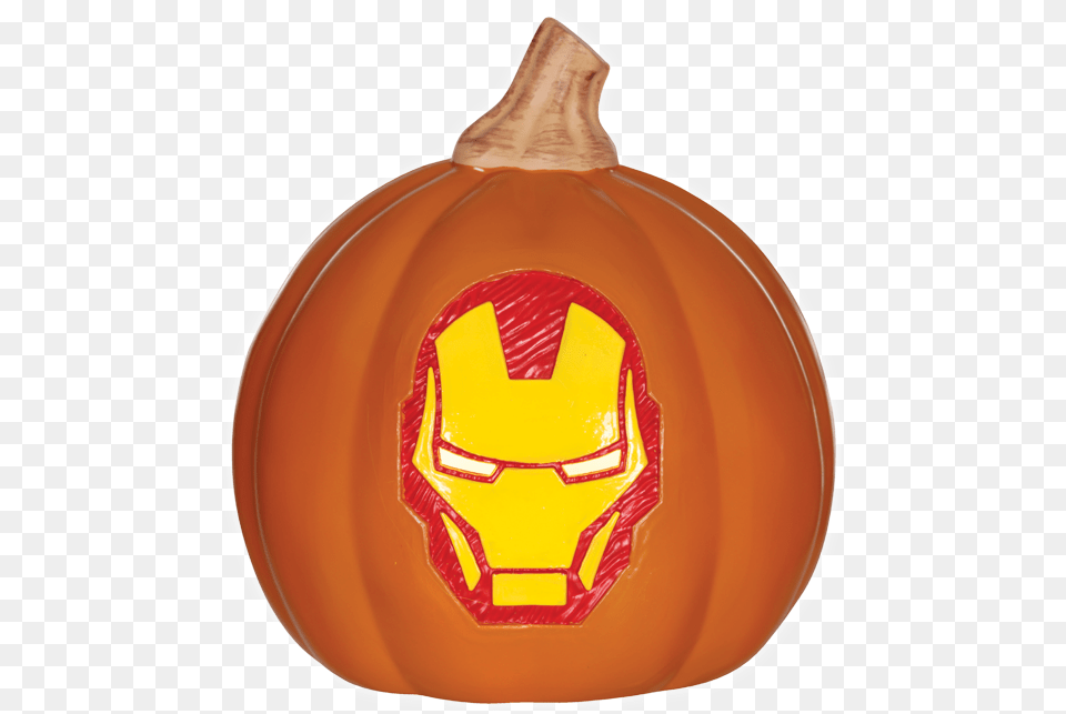 Iron Man Iron Man Pumpkin, Food, Plant, Produce, Vegetable Png Image