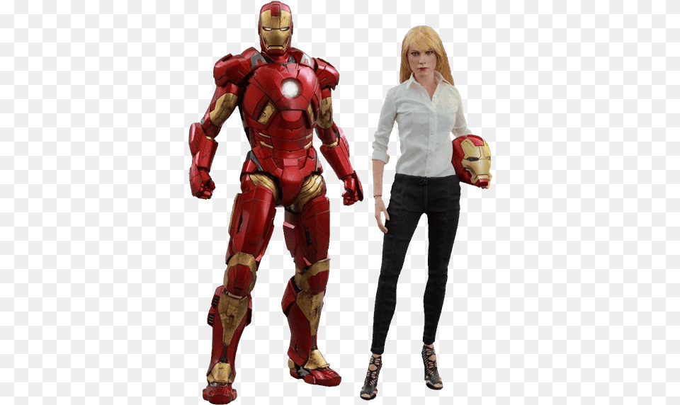 Iron Man Pepper Potts Hot Toys Mark Ix, Adult, Male, Person, Female Free Png