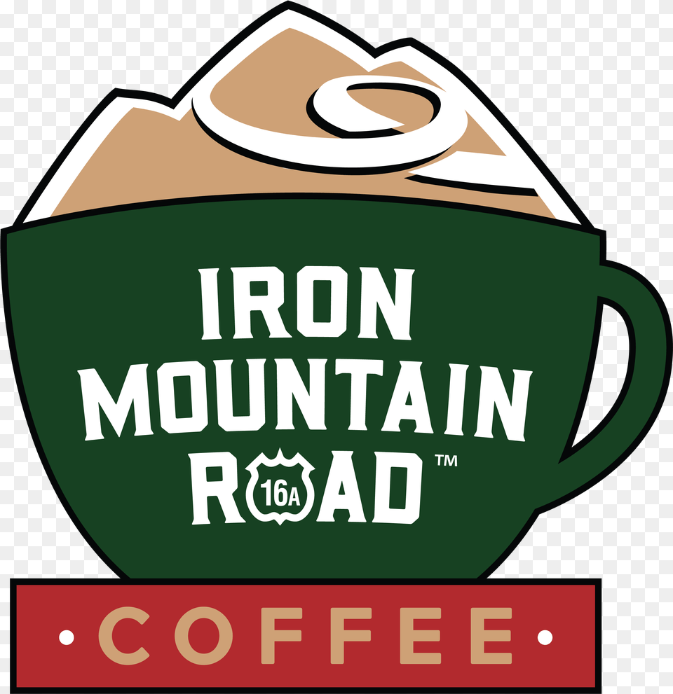 Iron Mountain Coffee Shop Logo Clipart Mountine Coffee Logo, Advertisement, Poster, Scoreboard, Cup Png