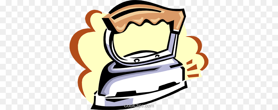 Iron Royalty Vector Clip Art Illustration, Appliance, Device, Electrical Device, Clothes Iron Png Image
