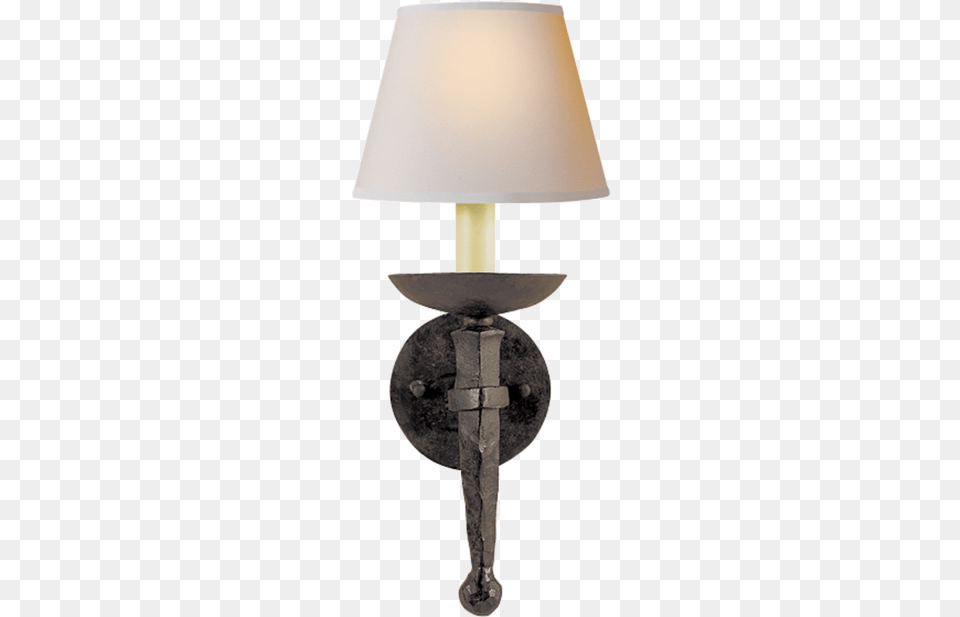 Iron Torch Sconce In Blackened Rust 319 8quotw 9quotd 18quoth Visual Comfort E F Chapman Iron Torch Sconce, Lamp, Table Lamp, Lampshade Png Image