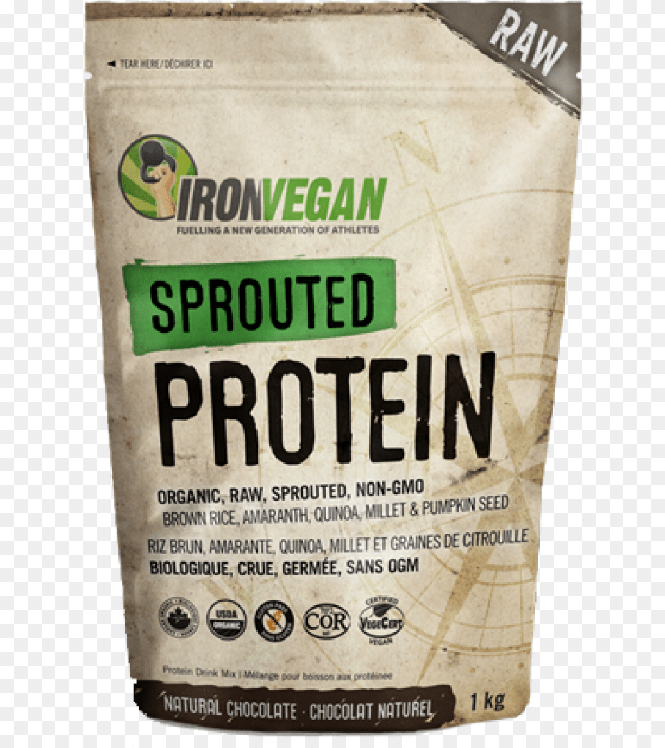 Iron Vegan Sprouted Protein, Book, Publication, Advertisement, Powder Png Image