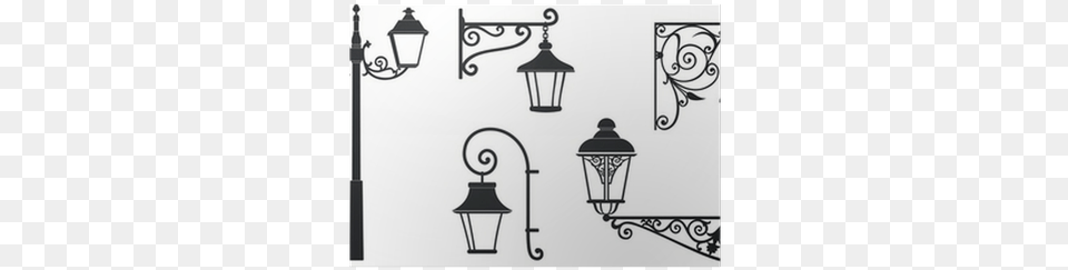 Iron Wrought Lanterns With Decorative Ornaments Ornament, Lamp, Lamp Post Png