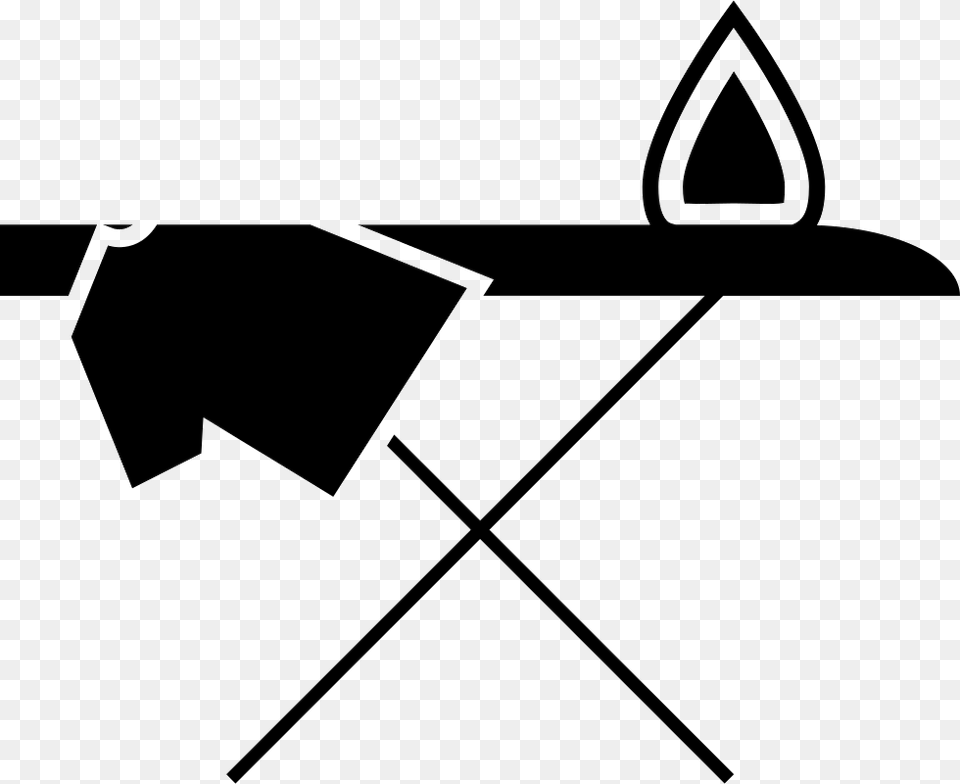 Ironing Board With Cloth Iron And Ironing Board Icon, Stencil Free Png Download