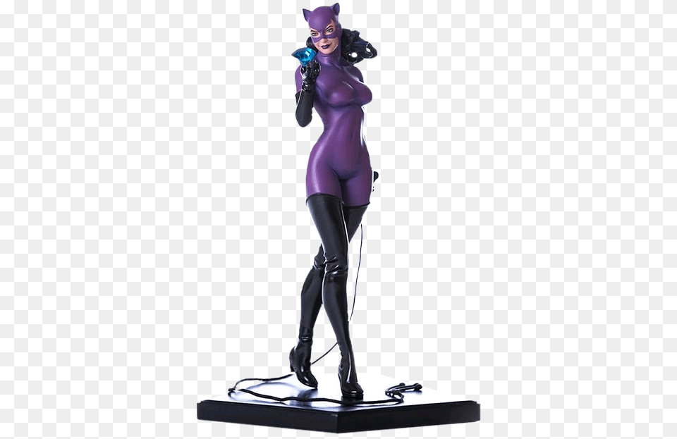 Ironstudios 1 10 Catwoman Dc Comics Hand Painted Statue, Adult, Female, Figurine, Person Free Png