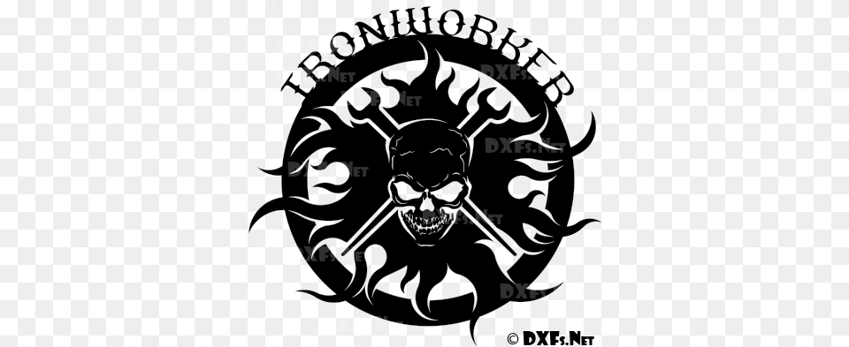 Ironworker Skull Silhouette Design Cnc Dxf Design For Ironworker Skull Svg, Person, Head, Electronics, Hardware Png Image