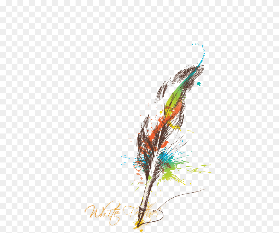 Irregular Color Feathers Paper Ink Feather Quill Clipart, Art, Graphics, Pattern, Animal Free Png Download