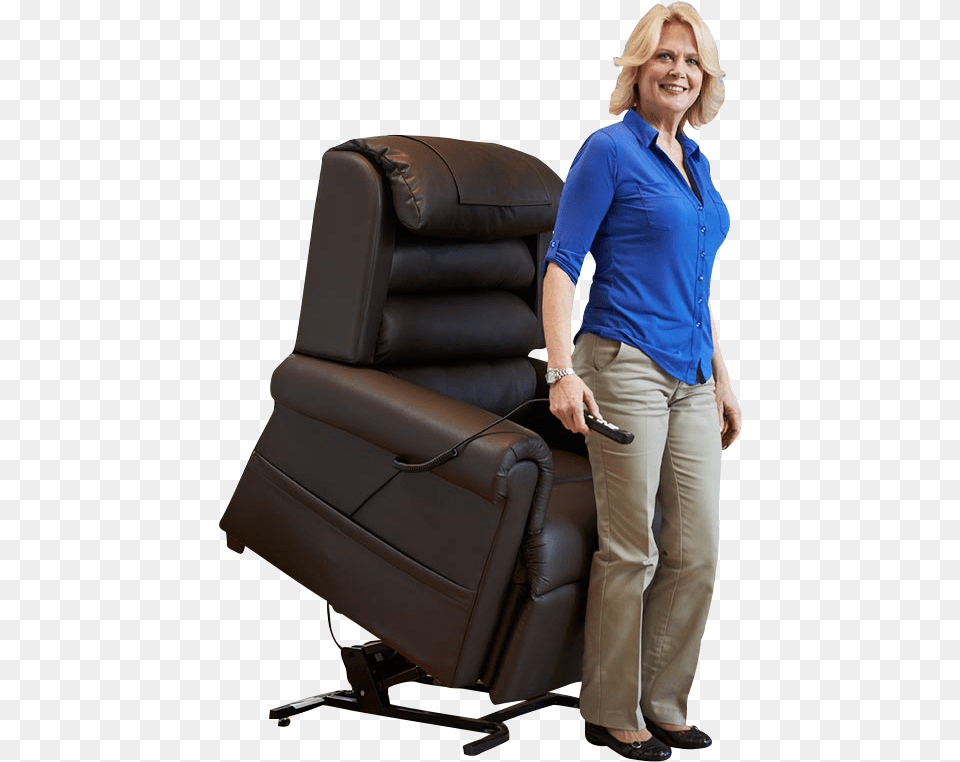 Irvine Ca Seat Leather Lift Chair Recliner Golden Lift Relaxer Large Maxi Comfort Zero Gravity, Furniture, Armchair, Adult, Female Png Image
