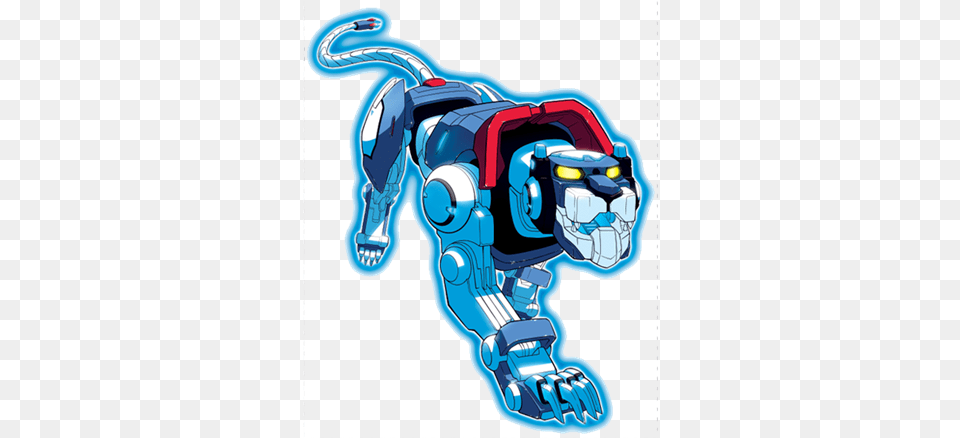Is Also The Friendliest Of The Lions Blue Lion Voltron, Robot, Device, Grass, Lawn Free Png