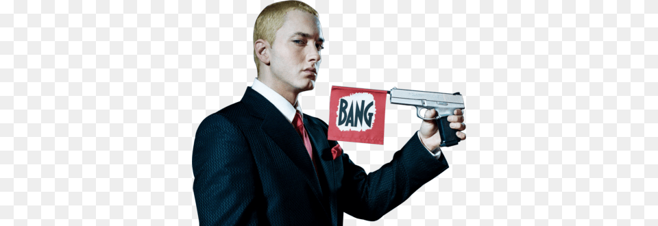 Is Eminem Rawcus Clip Black And White Eminem With A Gun, Weapon, Handgun, Firearm, Male Free Png Download