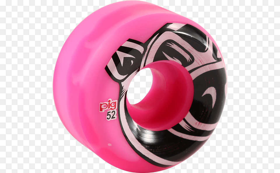 Is Loading Pig Head Conical Swirl 52mm 101a Pink Pig Wheels Skateboard Pink, Helmet, Sphere Png Image