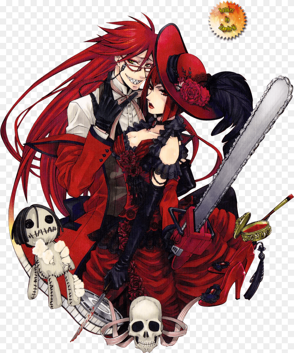 Is This Your First Heart Black Butler Grell, Book, Publication, Comics, Adult Free Transparent Png