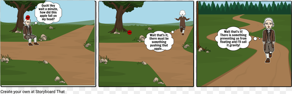 Isaac Newton Discovers Gravity Road Not Taken Post Reading, Book, Comics, Publication, Grass Png