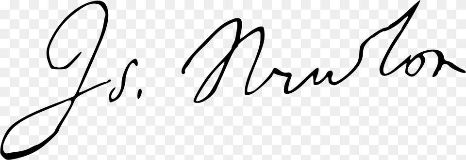 Isaac Newton Signature, Gray Png Image