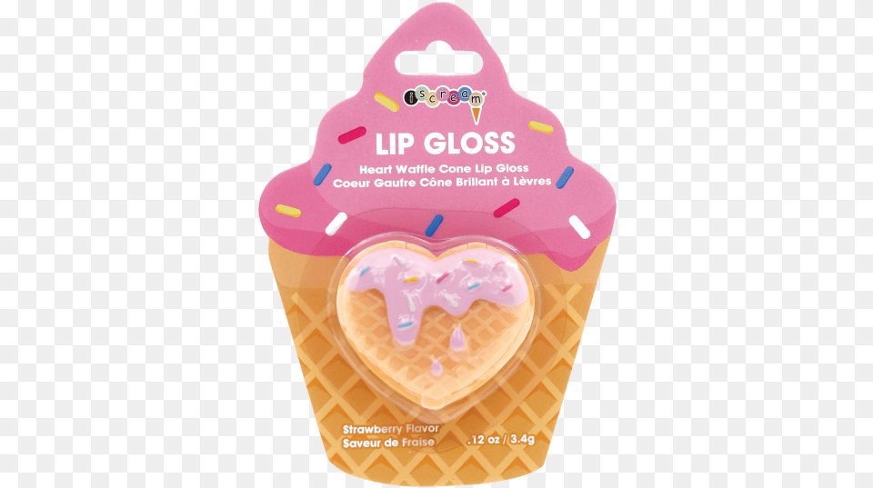 Iscream Heart Waffle Cone Lip Gloss Heart Waffle Cone Lip Gloss, Cream, Dessert, Food, Ice Cream Free Png Download